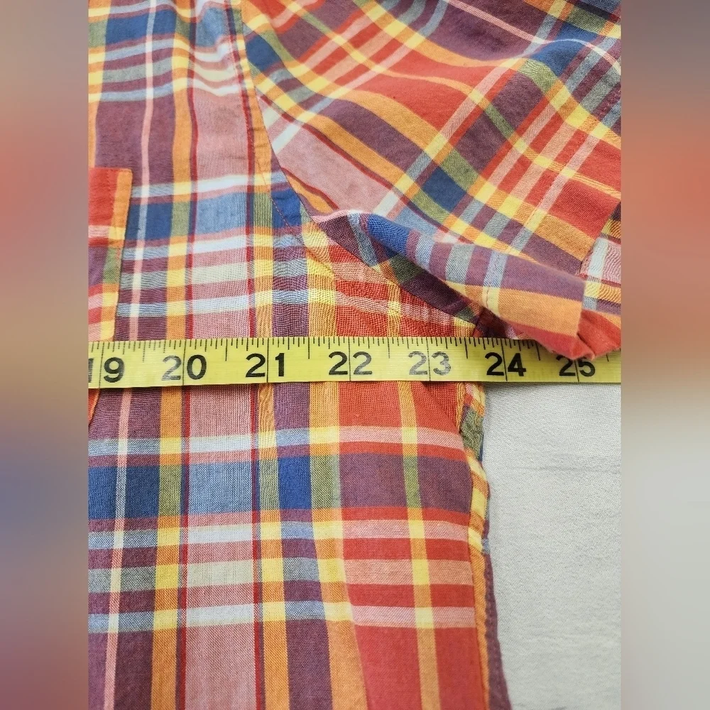 J. Crew Multicolor Plaid Short Sleeve Button Down Shirt Men’s Size XL